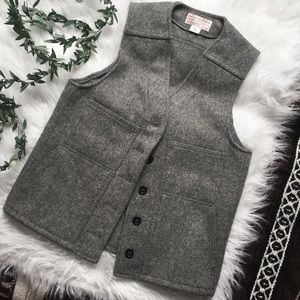 Filson Mackinaw 100% Virgin Wool Button Up Vest